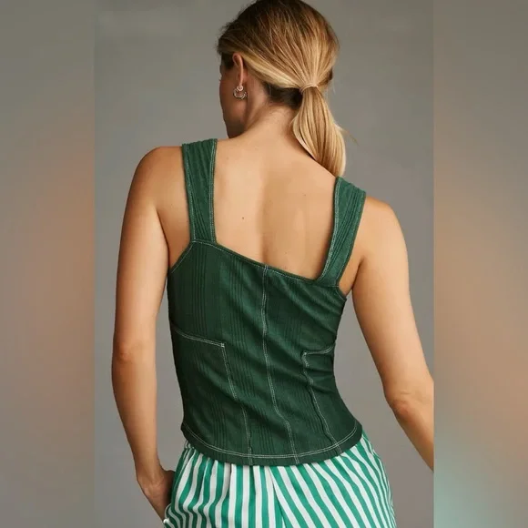Pilcro Dark Green Tank Top - Picture 2 of 5
